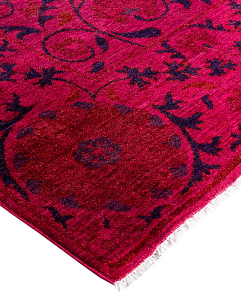 Overdyed One-of-a-Kind Hand-Knotted Area Rug Pink, 4' 2" x 6' 2"