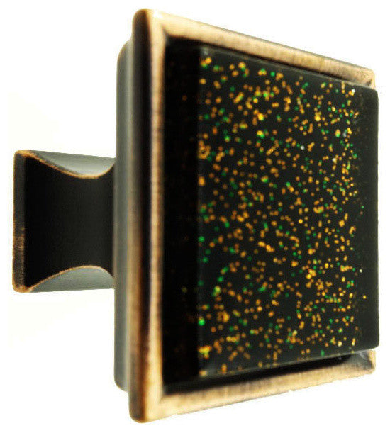 Black Super Galaxy Crystal Glass Oil Rubbed Bronze Madison Classic Knob