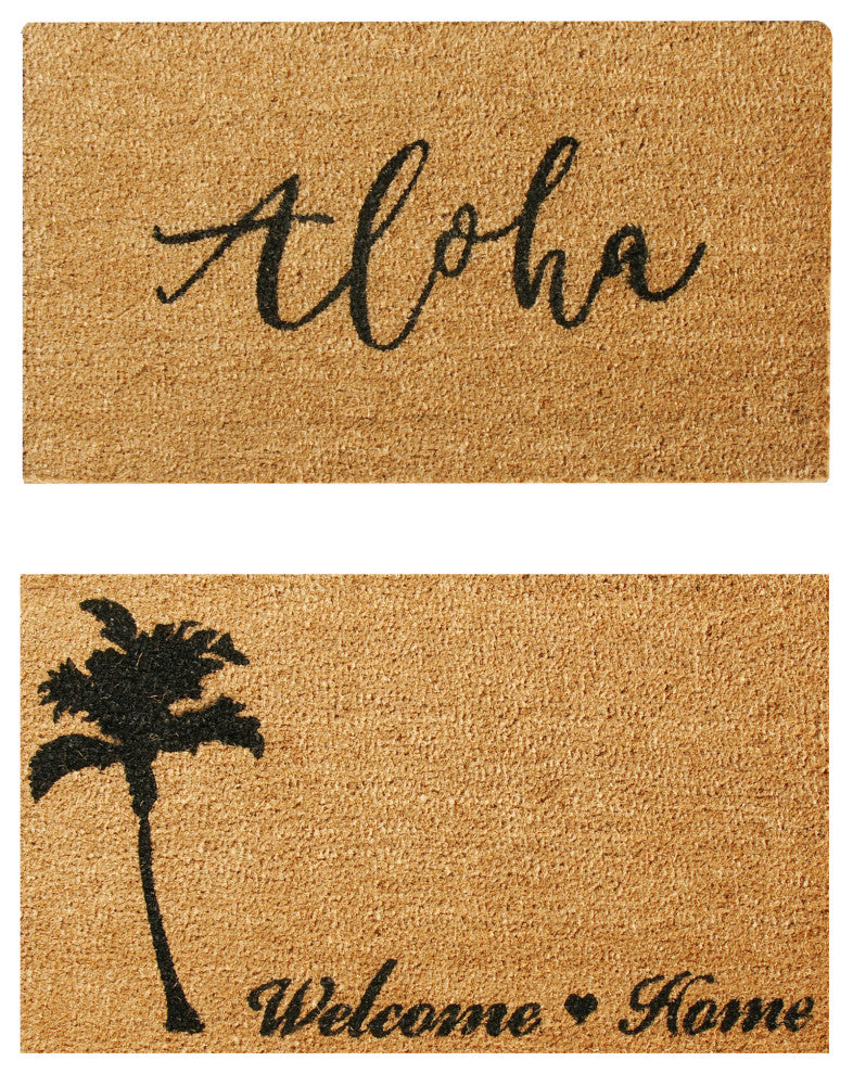 Rubber-Cal Tropical Aloha Doormat Kit  18 x 30  2 Door Mats