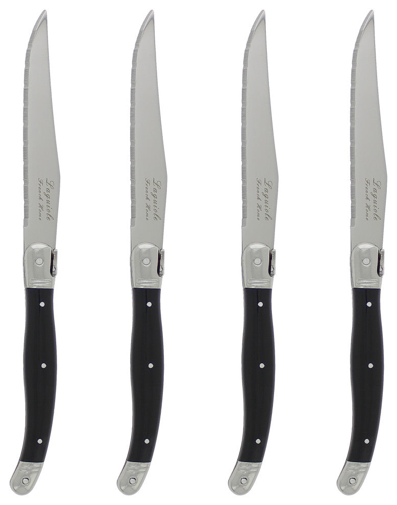 Laguiole Black Steak Knives, Set of 4