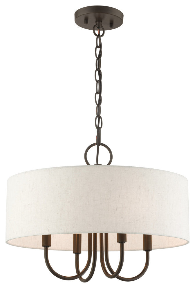 English Bronze Transitional, Pendant Chandelier