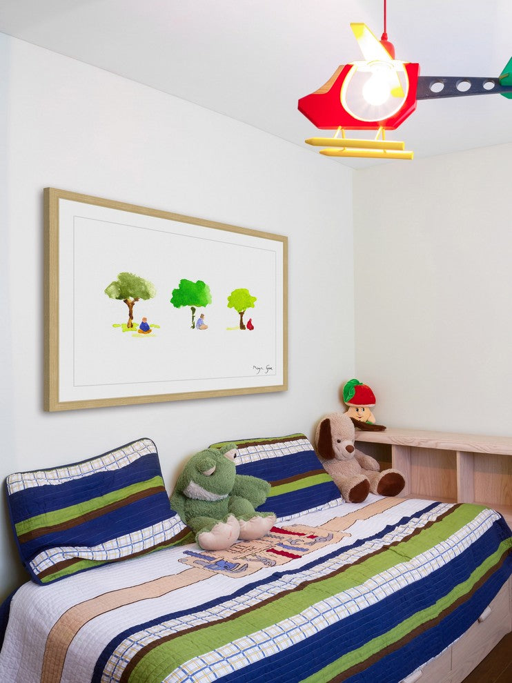 Marmont Hill, "Three Meditators" by Maya Gur Framed Painting Print, 36x24