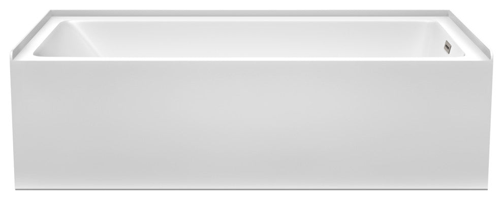 Grayley 60x32x18" Alcove Bathtub With Right-Hand Drain andTrim, Brushed Nickel