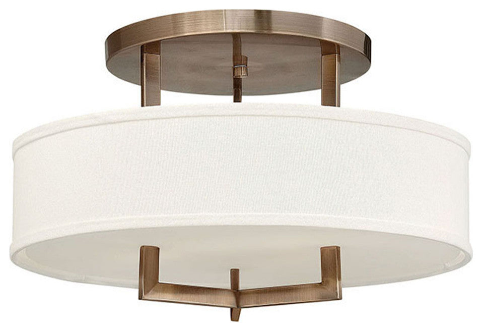 Hinkley Hampton Medium Semi-Flush Mount, Brushed Bronze