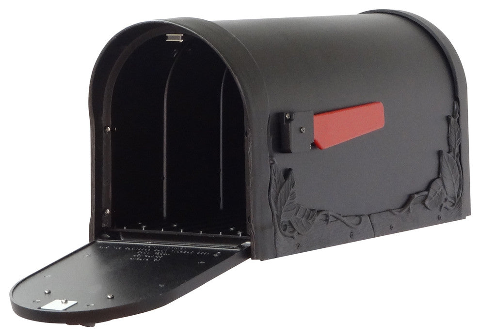 Floral Curbside Mailbox, Black