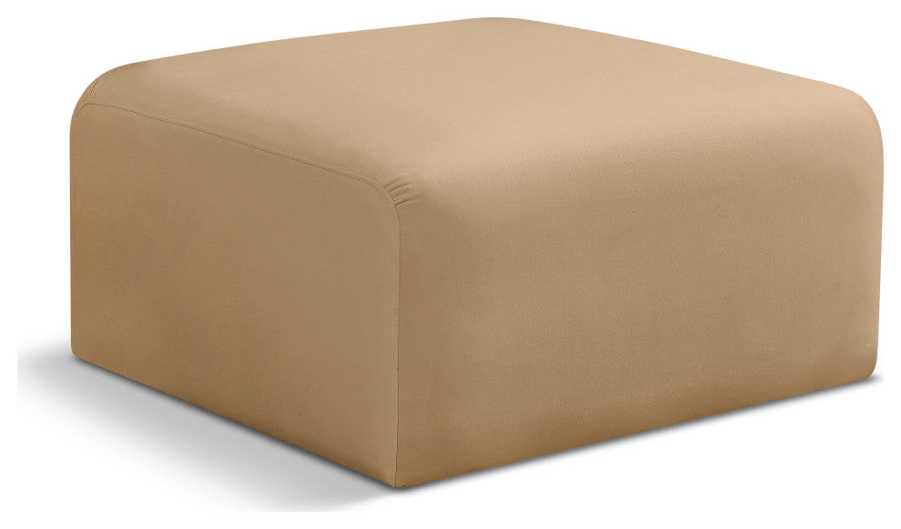 Arc Upholstered Modular Component, Camel, 1-Piece: Ottoman, Velvet