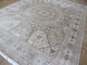 11'8x15, Hand-Knotted, Ivory Persian Tabriz Gombad With Silk Oriental Rug
