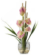 Calla Lilly Liquid Illusion Silk Flower Arrangement, Pink