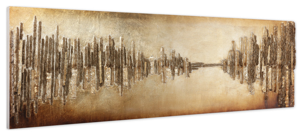 Passages Mixed Media Hand Painted 3D Rugged Wooden Wall Art 72"x22"