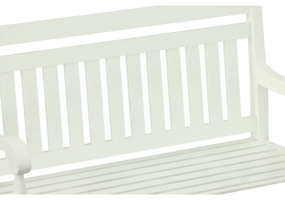 Belmont Outdoor Woodoor Bench, White