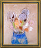 Odilon Redon Bouquet of Flowers, Irises Framed Premium Canvas Print, 16"x20"