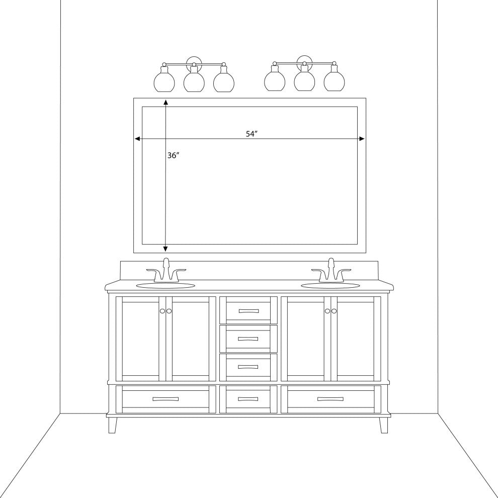 Morgan Framed Wall Mirror, Black, 36"x54"