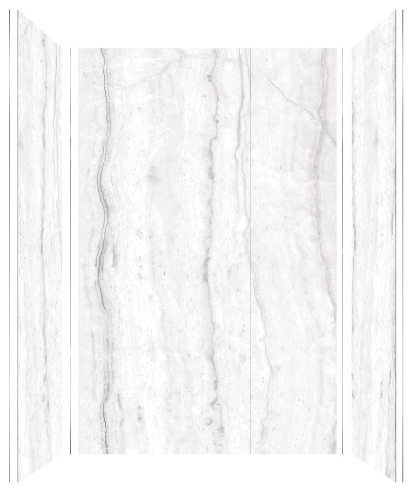 Transolid Titan Shower Wall Kit, Savanna Grey (Honed), 60-in X 48-in X 96-in