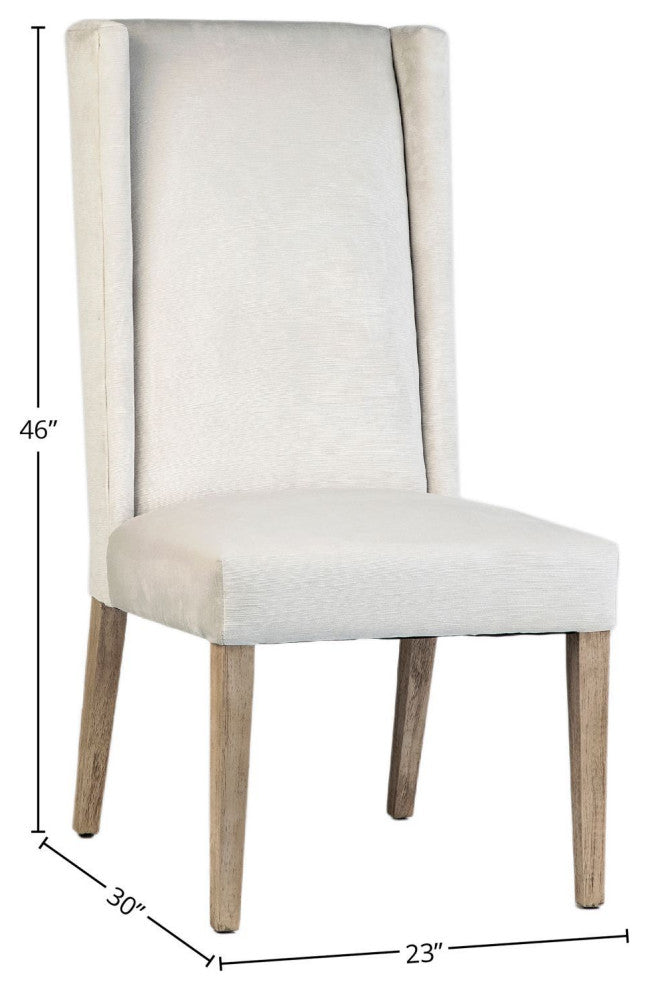 Brody Velvet Parsons Side Chair, White Sand