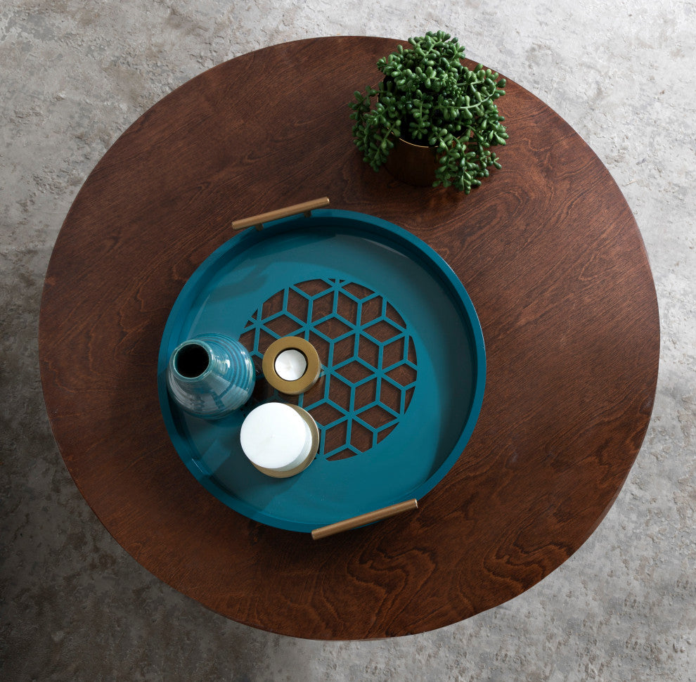 Caspen Round Decorative Tray, Teal 15.5 Diameter