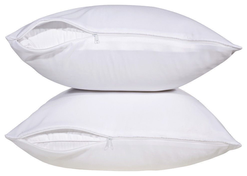 Lotus Home Water and Stain Resistant Microfiber Bed Pillow Protector, 2 Pack, Ki