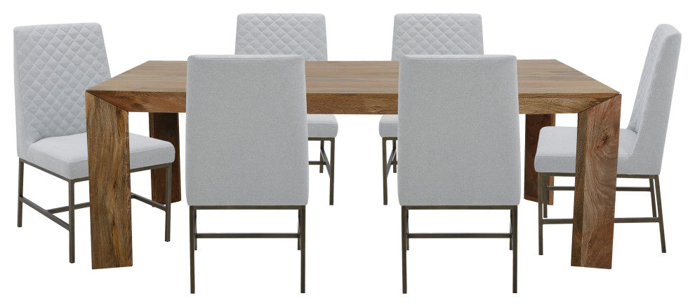 Parker House Crossings Downtown 86 In. Dining Table With 6 Upholstered Chairs