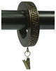 1 3/4" Greek Key Designer Curtain Rings, Burnt Gold, Set of 7