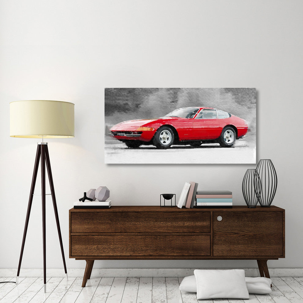"1968 Ferrari 365 GTB4 Daytona Watercolor" Fine Art Print