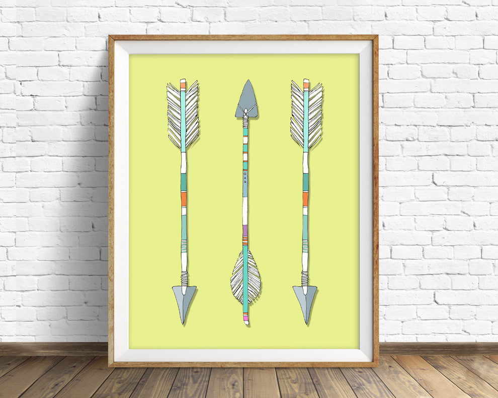 "Arrows Trio" Fine Art Print by Annie L. Bailey, 16"x20"