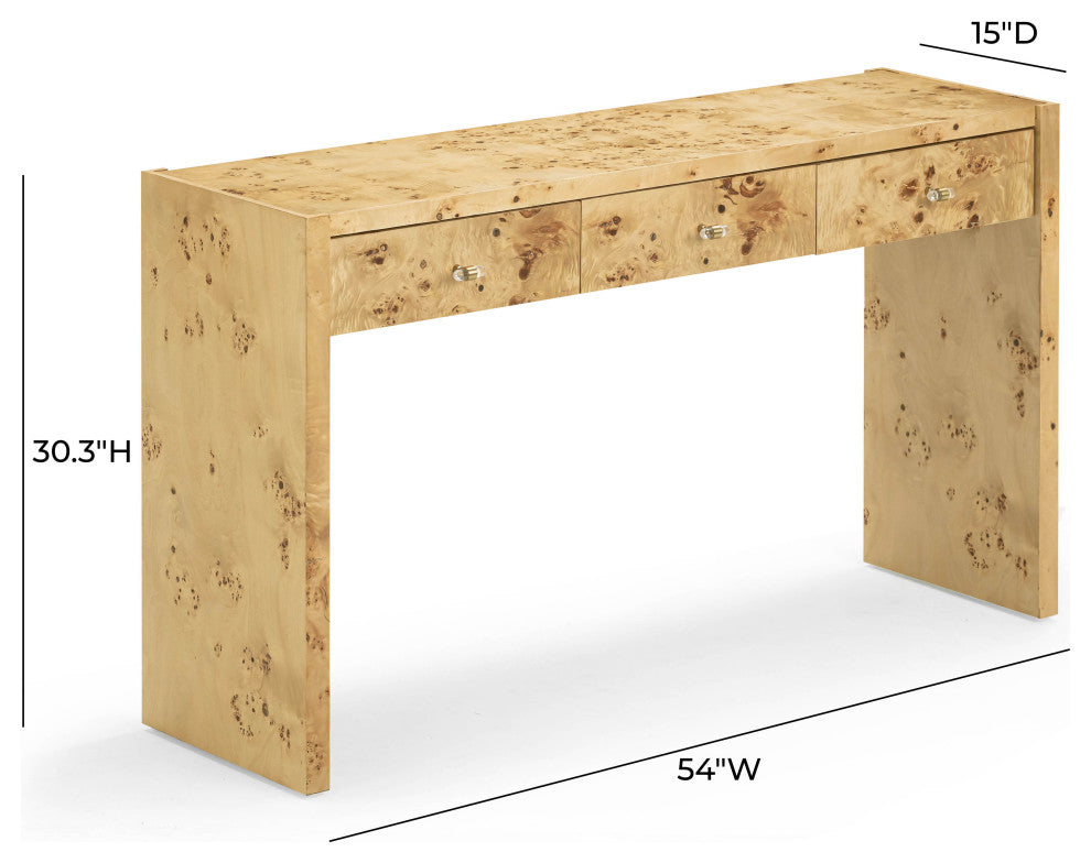 Brandyss Burl Console Table, Natural Burl