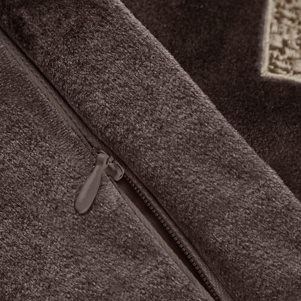 Croscill Clermont Traditional Embroidered Euro Sham, Brown