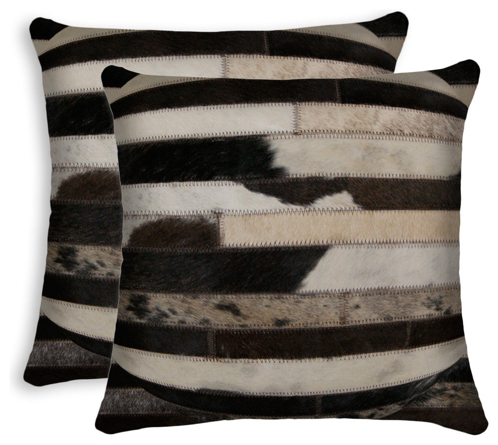 Torino Madrid Pillows, Set of 2, Tricolor, 18"x18"