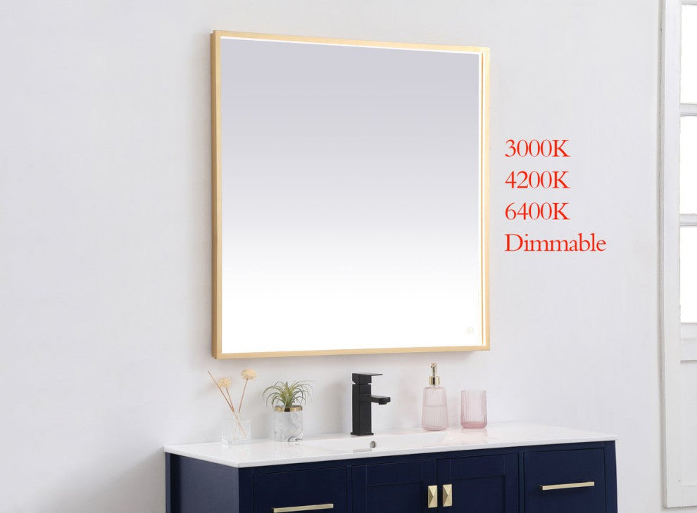 Modern Brass Led Mirror