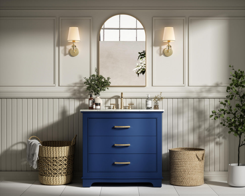 Home Living Knox 36" Single Bathroom Vanity, Blue