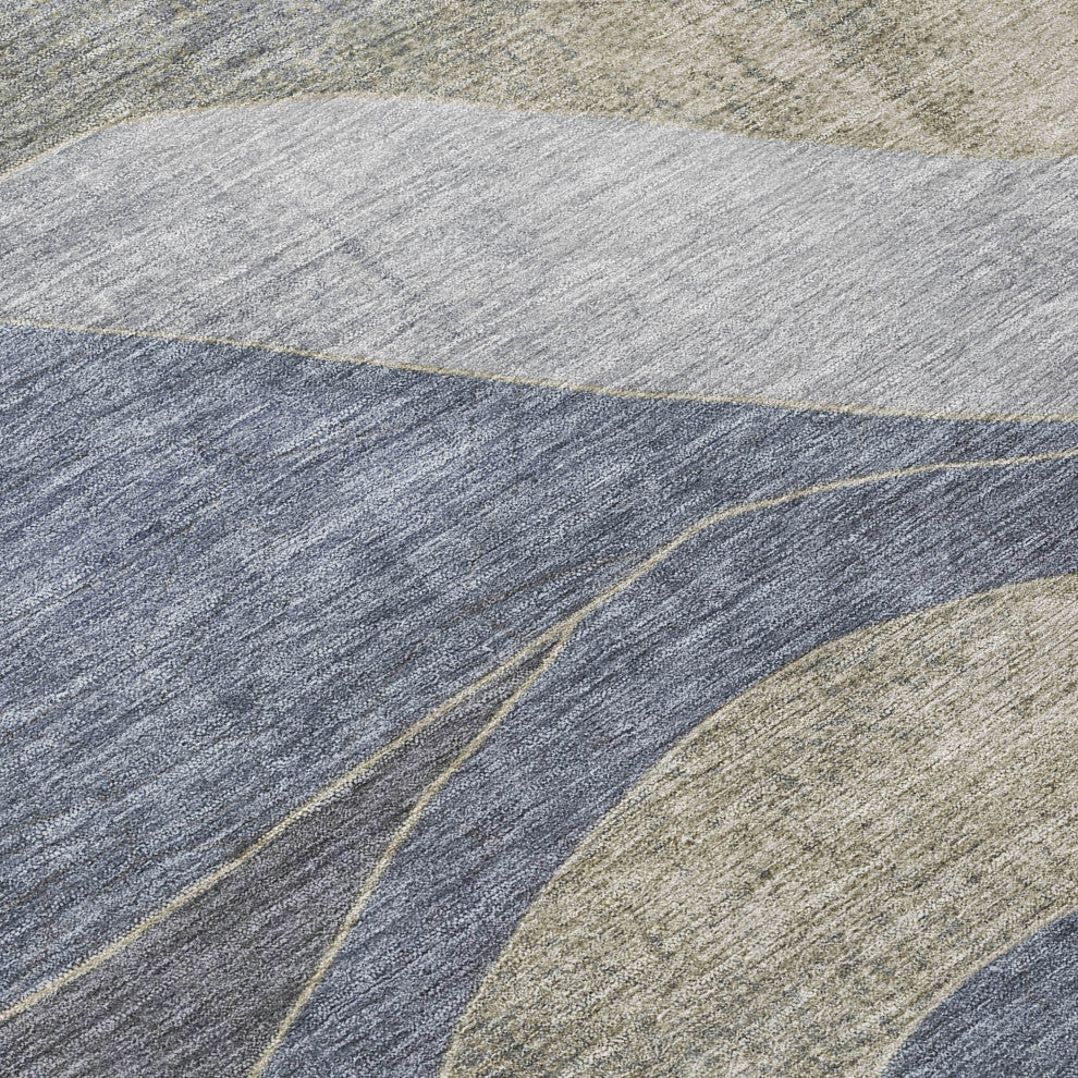 Machine Washable Indoor/Outdoor Chantille ACN1892 Denim 8' x 8' Round Rug