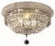 Elegant Primo Flush Mount, Chrome Finish With Royal Cut Crystal