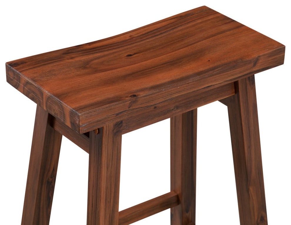 Sonoma Saddle Seat Counter Stool, Chestnut Wire-Brush, Counter Height, Set of 2
