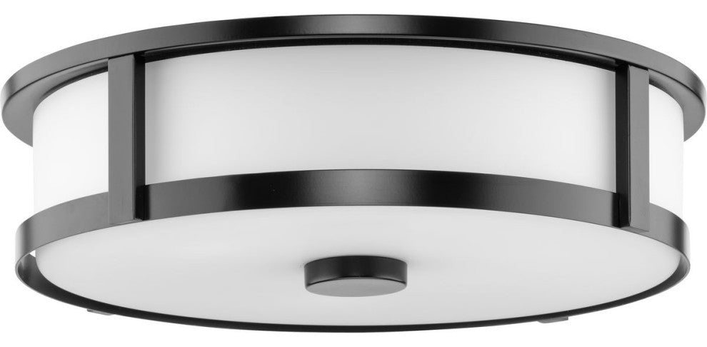 Gilliam Collection Three-Light New Traditional Flush Mount, Matte Black