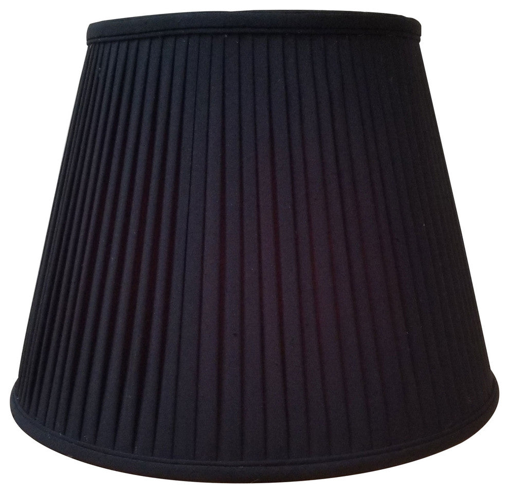 Empire Side Pleat Basic Lampshade, Black, 10"x16"x12.5"