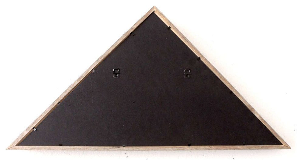 Rustic Weathered Grey Reclaimed Wood Triangle Wooden Display Flag Case