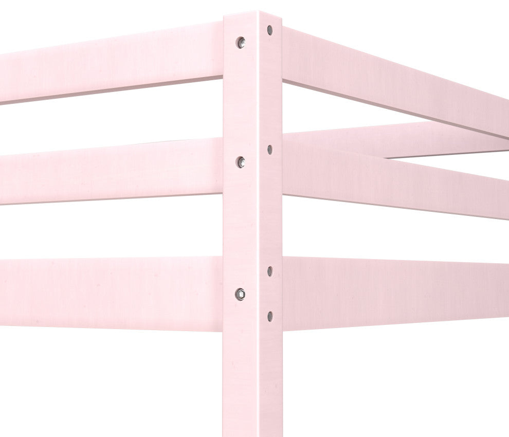 Hillsdale Caspian Twin Loft Bed, Pink