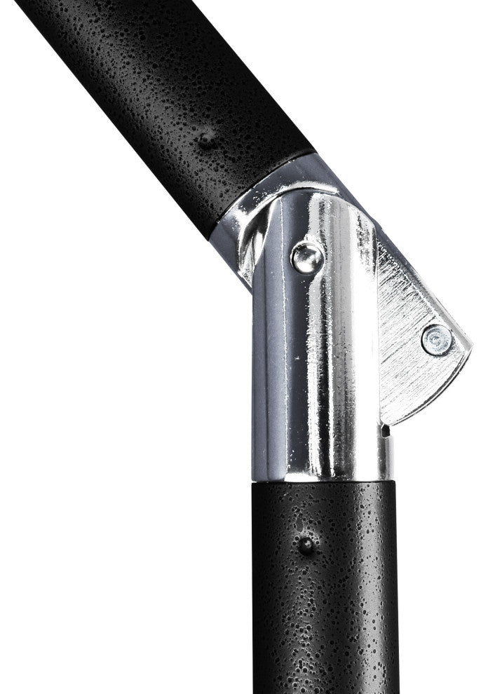 11' Stone Black Collar Tilt Crank Aluminum Umbrella, Sunbrella, Spectrum Mist