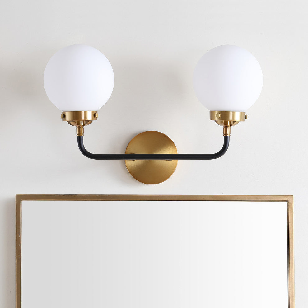 Caleb 1-Light Brass Wall Sconce, Brass Gold / Black, 2 - Light(s)