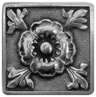 Poppy Knob Antique Brass, Brilliant Pewter