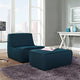 Modern Contemporary Living Room 2-Piece SetArmchair and Ottoman Set Azure