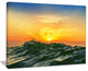 "Bright Sunlight and Glowing Waves" Beach Canvas Wall Art, 20"x12"