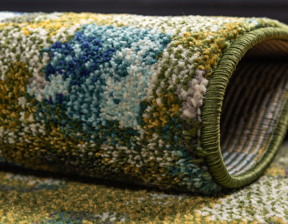 Unique Loom Green Jardin Ivy 6' 0 x 6' 0 Round Rug