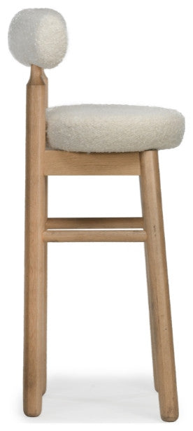 Centro Upholstered Oak Bar Stool - Natural