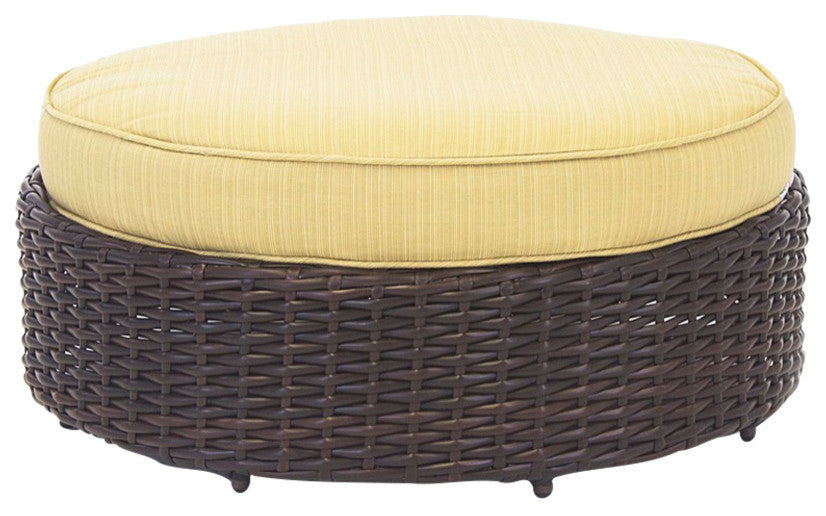 St. Tropez Round Ottoman, Canvas