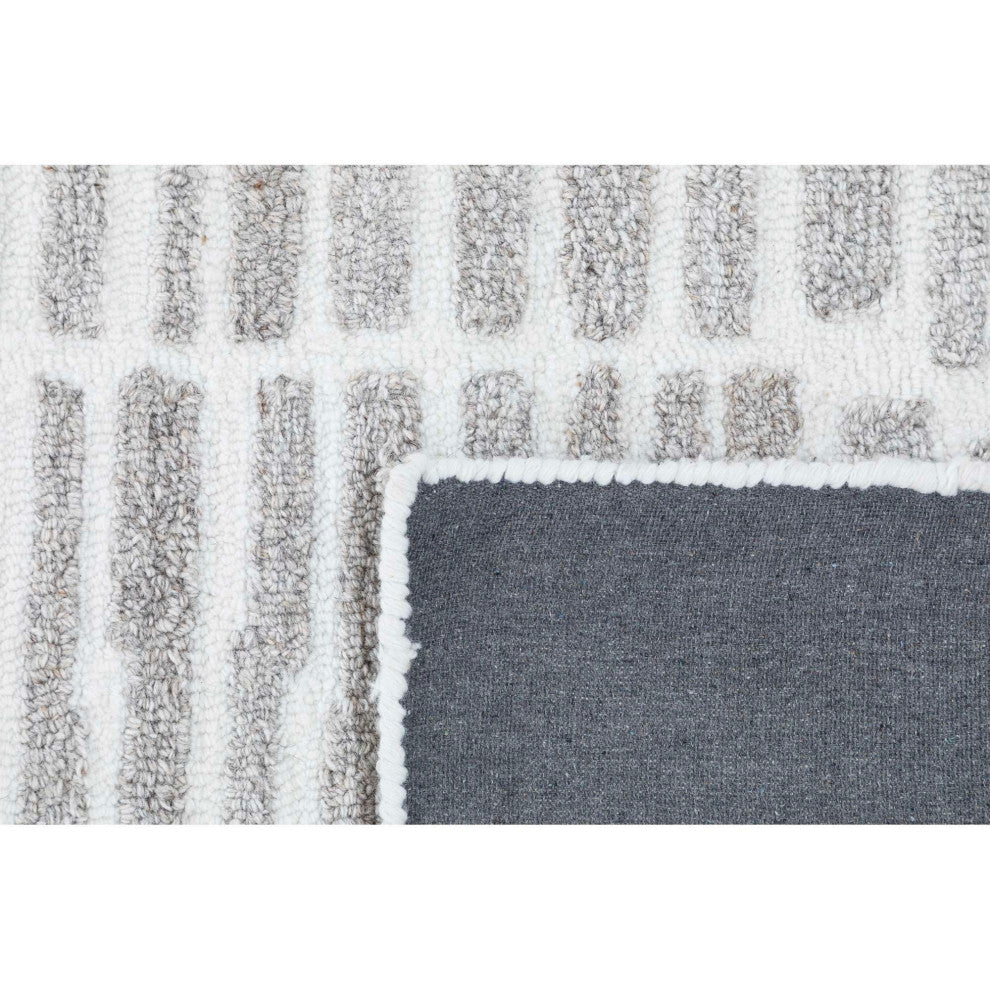 Shelf Grid Lines Area Rug, Brown, 3'x5'
