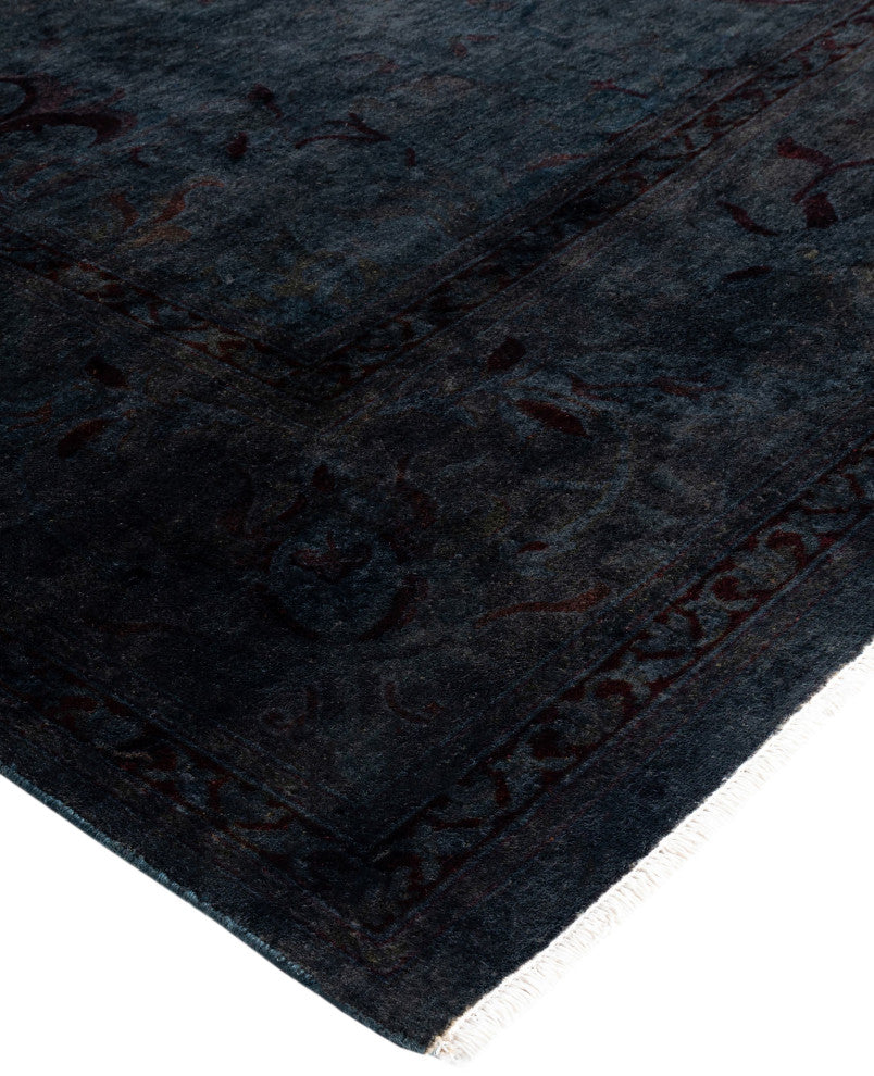 Overdyed One-of-a-Kind Hand-Knotted Area Rug Black, 8' 0" x 9' 4"