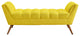 Modern Contemporary Medium Fabric Bench, Yellow, Fabric