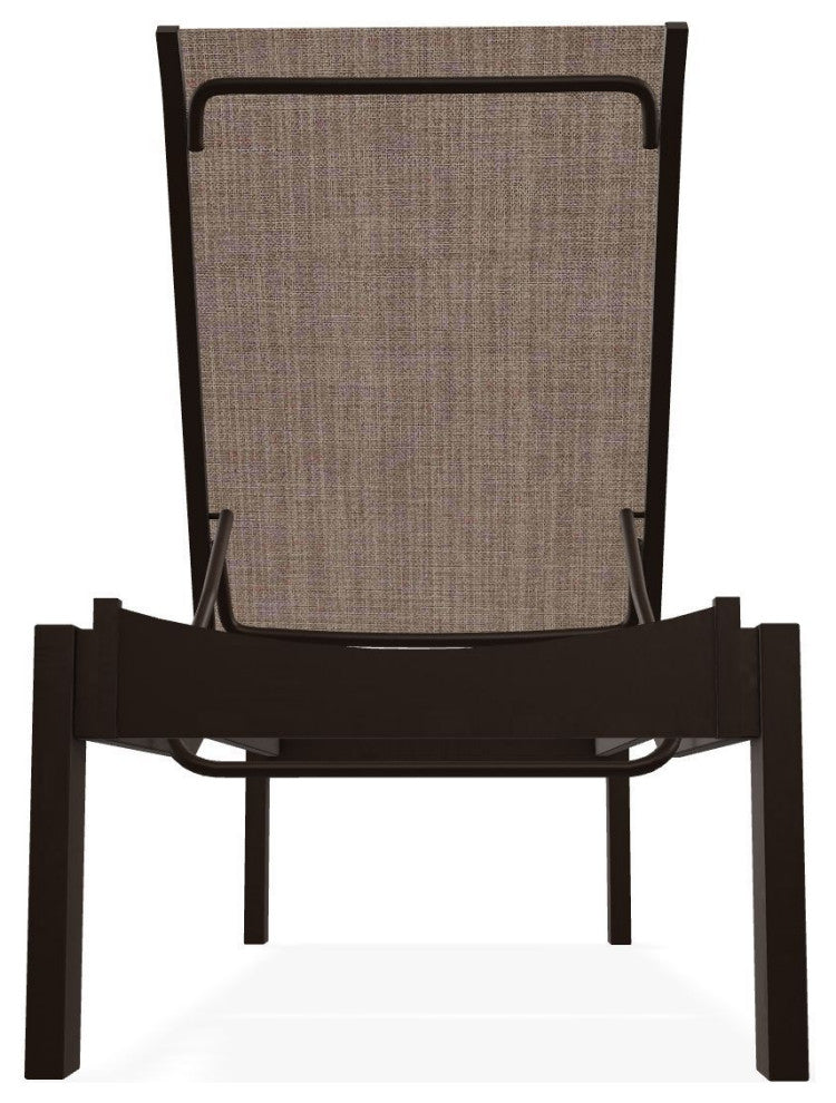 Leeward Sling Stackable Outdoor Chaise Lounge, Augustine Fennel/Kona