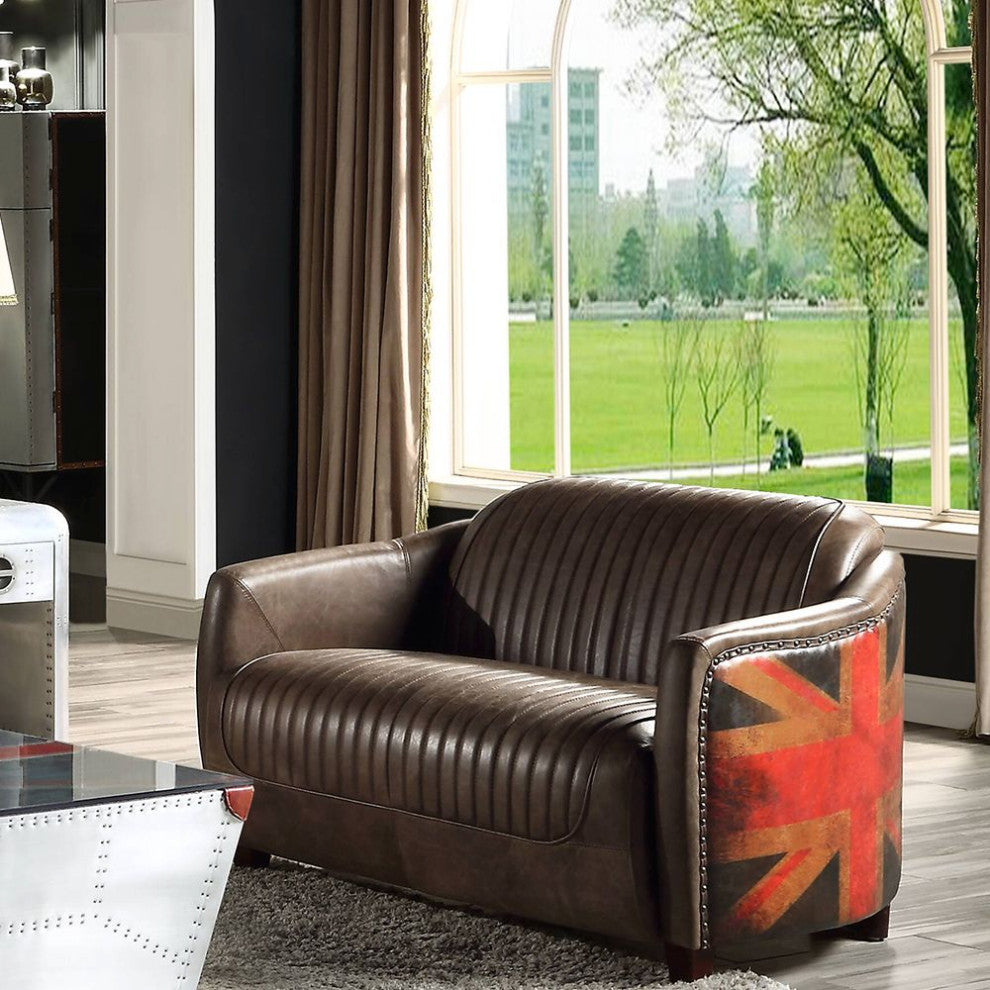 Brancaster 37"W Upholstered Loveseat, Antique Slate