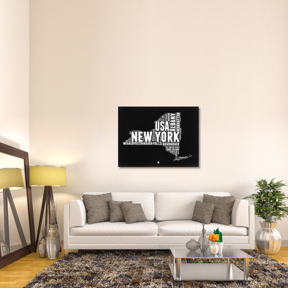 "New York Black and White Map" Fine Art Print
